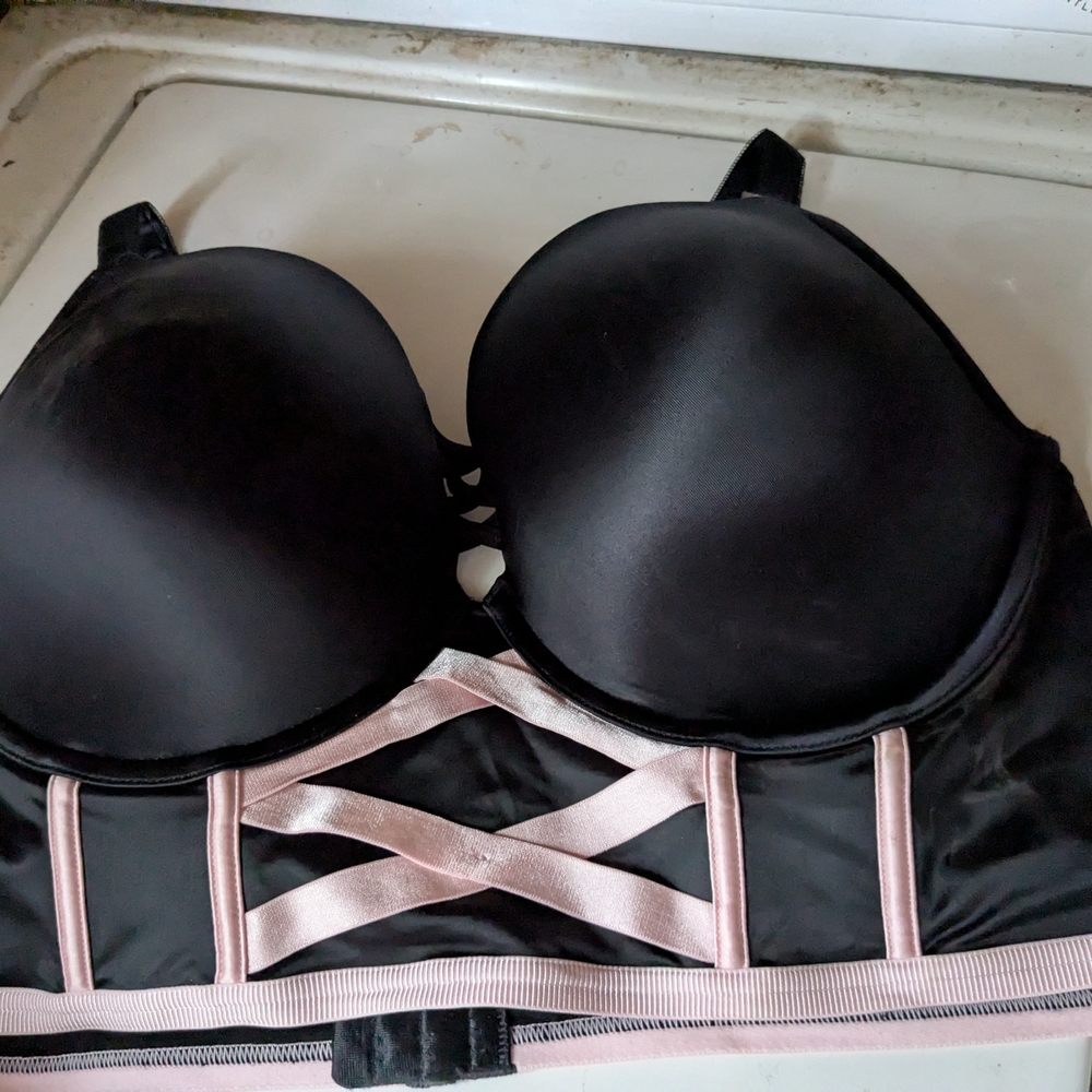 Torrid Black and Pink Strappy Bra